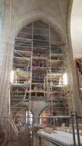 Construction and scaffolding setup of Holy Trinity Cathedral